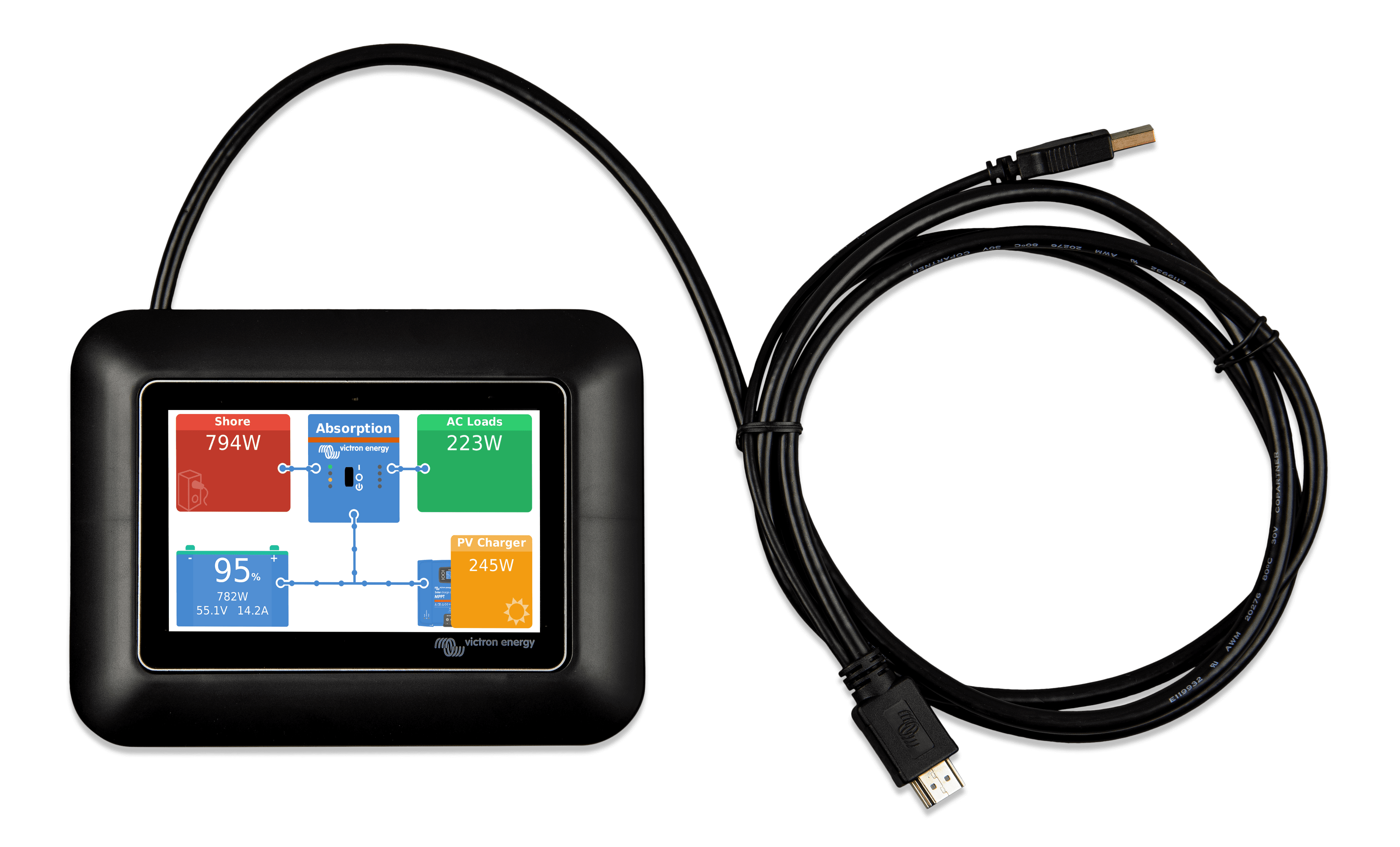 GX Touch adapter for CCGX cut-out (top-cable)nw thumbnail