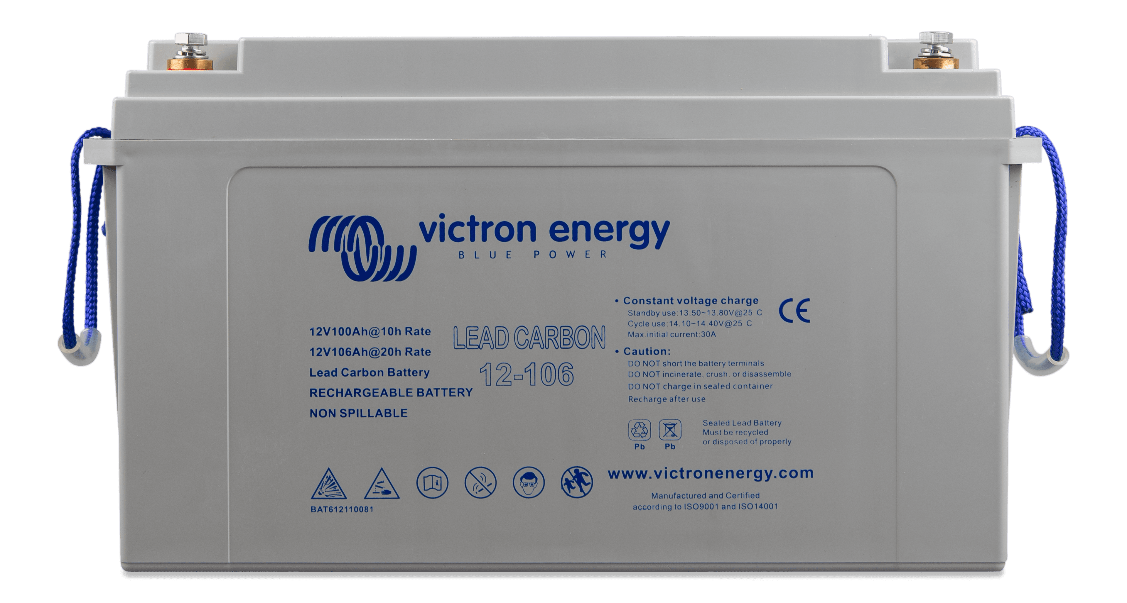 Lead-carbon battery 12V-106Ah - front thumbnail