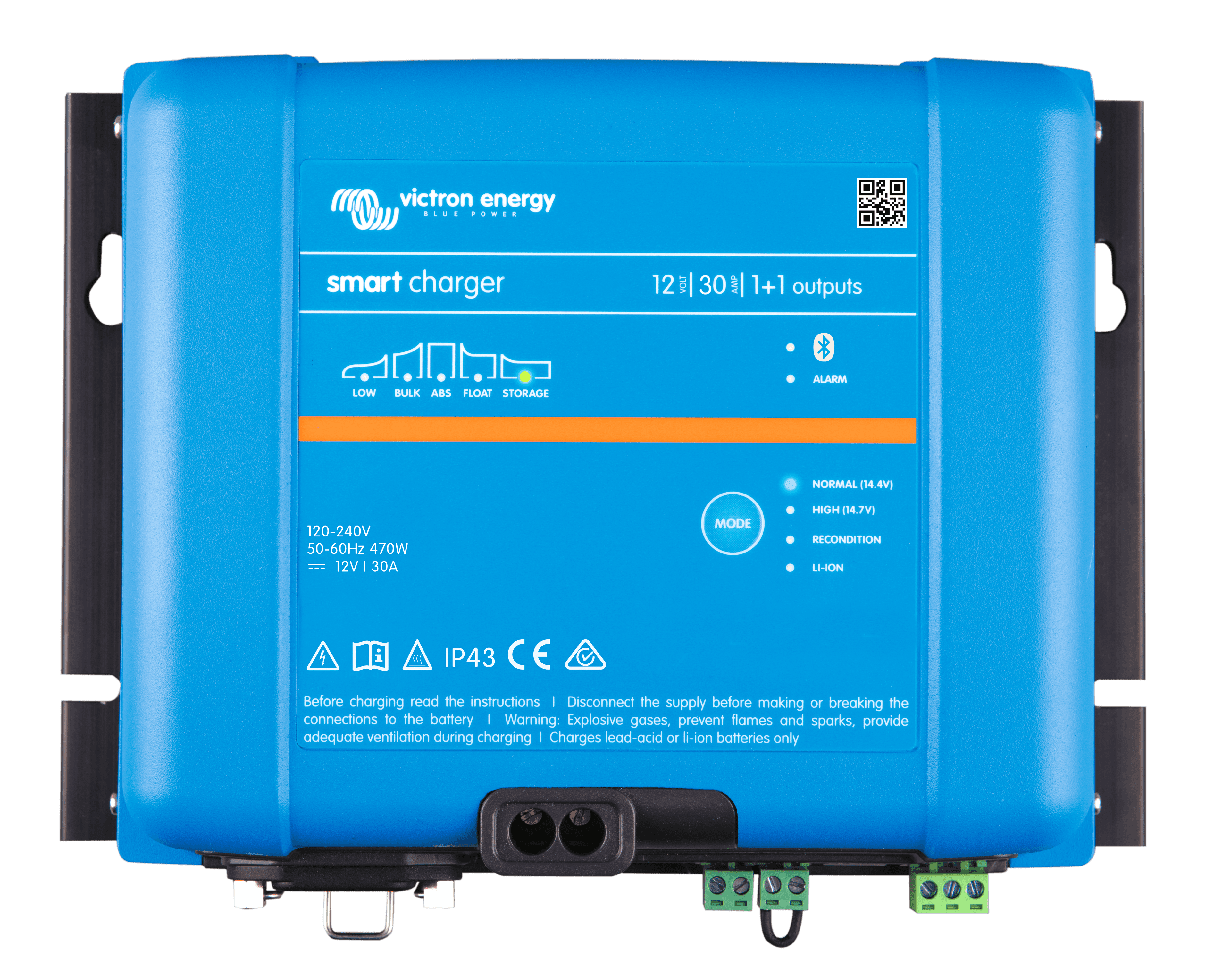 Smart IP43 Charger 12V 30A 1+1 outputs (top) thumbnail